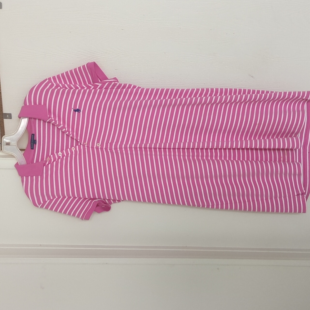 Women's Ralph Lauren pink and white striped dress XL.